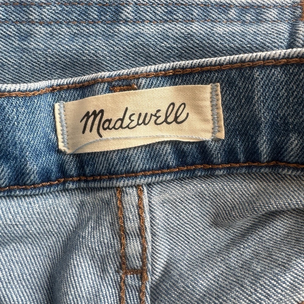 Madewell Perfect Vintage Wide Leg Jeans High Rise Raw Hem Size 25 - Picture 9 of 11